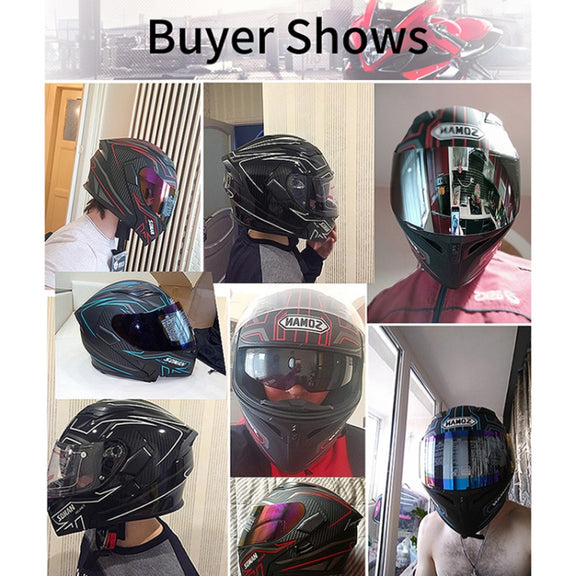 Soman 955 Skyeye Motorcycle Full / Open Face Bluetooth Helmet Headset Full Face, Supports Answer / Hang Up Calls(Black Red)