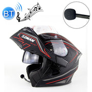 Soman 955 Skyeye Motorcycle Full / Open Face Bluetooth Helmet Headset Full Face, Supports Answer / Hang Up Calls(Black Red)