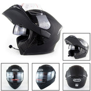 Soman 955 Skyeye Motorcycle Full / Open Face Bluetooth Helmet Headset Full Face, Supports Answer / Hang Up Calls(Matte Black)