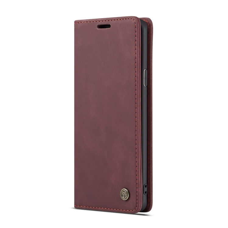 CaseMe-013 Multifunctional Retro Frosted Horizontal Flip Leather Case with Card Slot & Holder & Wallet for Galaxy S8 Plus(Wine Red)