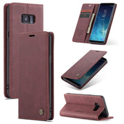 CaseMe-013 Multifunctional Retro Frosted Horizontal Flip Leather Case with Card Slot & Holder & Wallet for Galaxy S8 Plus(Wine Red)