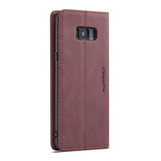 CaseMe-013 Multifunctional Retro Frosted Horizontal Flip Leather Case with Card Slot & Holder & Wallet for Galaxy S8 Plus(Wine Red)