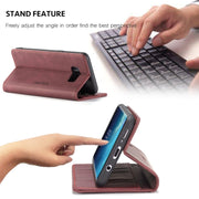 CaseMe-013 Multifunctional Retro Frosted Horizontal Flip Leather Case with Card Slot & Holder & Wallet for Galaxy S8 Plus(Wine Red)