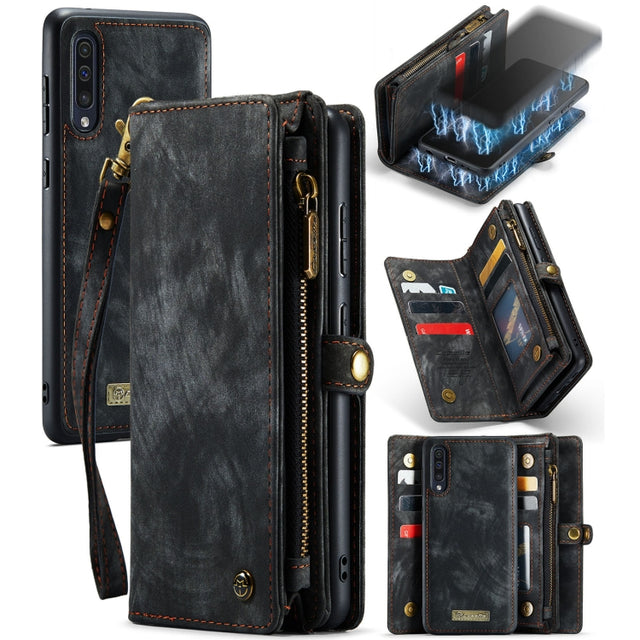 CaseMe-008 For Samaung Galaxy A30S／A50S／A50 Detachable Multifunctional Flip Leather Case (Black)