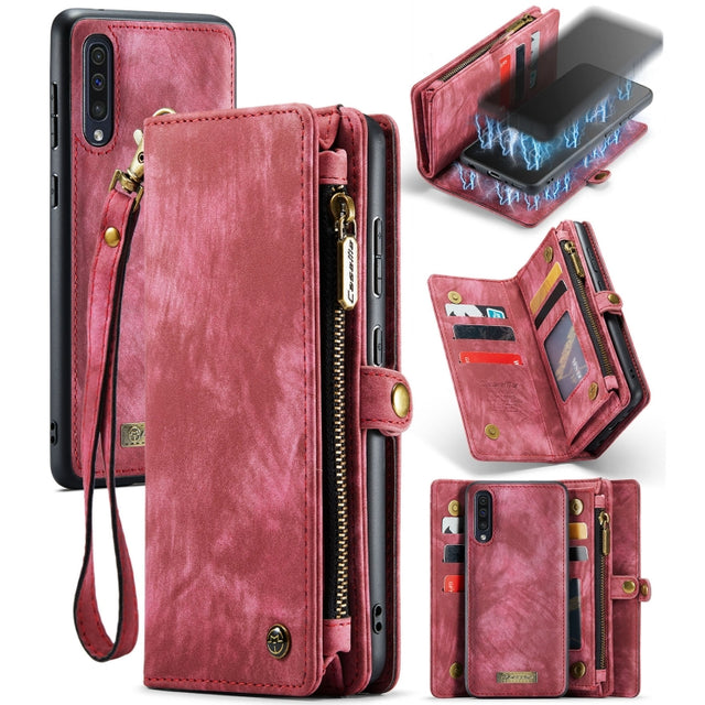 CaseMe-008 For Samaung Galaxy A30S／A50S／A50 Detachable Multifunctional Flip Leather Case (Red)