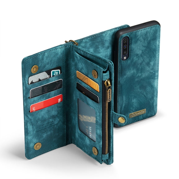 For Samsung Galaxy A70 CaseMe-008 Detachable Multifunctional Flip Leather Phone Case(Blue)