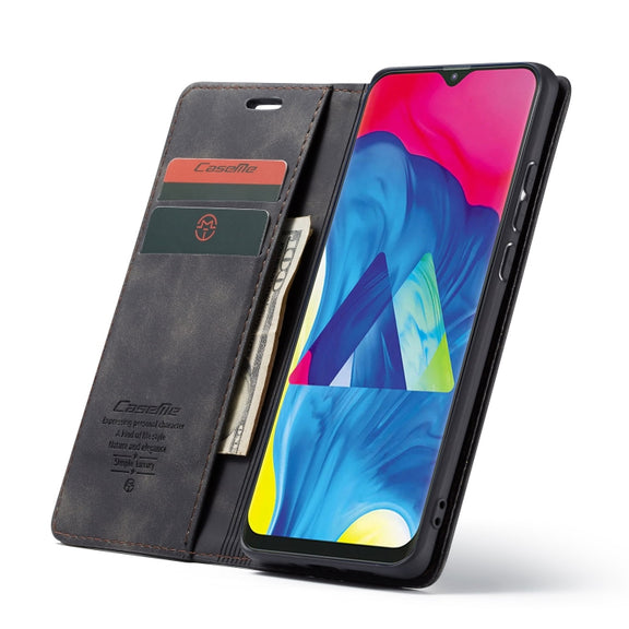 CaseMe-013 Multifunctional Horizontal Flip Leather Case with Card Slot & Holder for Galaxy M10(Black)