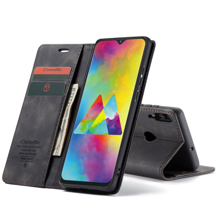 CaseMe-013 Multifunctional Horizontal Flip Leather Case with Card Slot & Holder for Galaxy M20(Black)