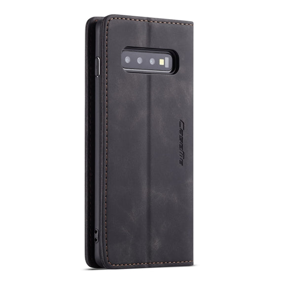 CaseMe-013 Multifunctional Horizontal Flip Leather Case with Card Slot & Holder for Galaxy S10 5G(Black)