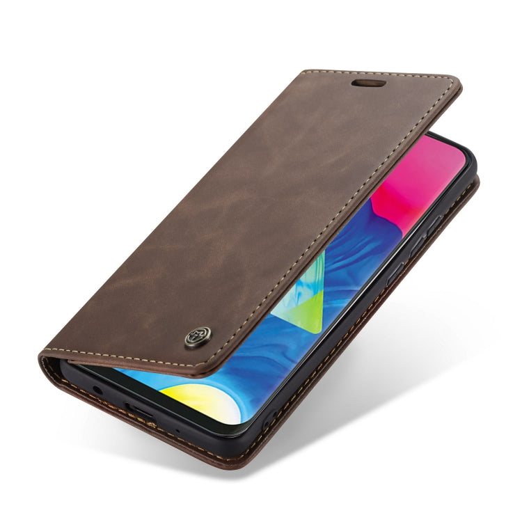 CaseMe-013 Multifunctional Horizontal Flip Leather Case with Card Slot & Holder for Galaxy M10(Coffee)