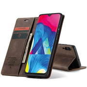 CaseMe-013 Multifunctional Horizontal Flip Leather Case with Card Slot & Holder for Galaxy M10(Coffee)