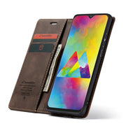 CaseMe-013 Multifunctional Horizontal Flip Leather Case with Card Slot & Holder for Galaxy M20(Coffee)