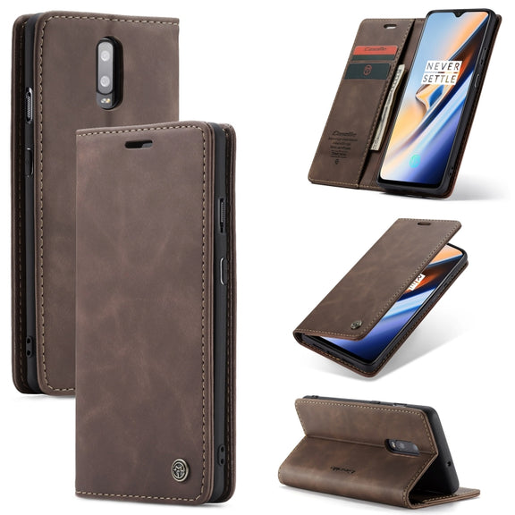CaseMe-013 Multifunctional Horizontal Flip Leather Case with Card Slot & Holder for Galaxy M20(Coffee)