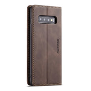 CaseMe-013 Multifunctional Horizontal Flip Leather Case with Card Slot & Holder for Galaxy S10 5G(Coffee)