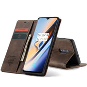 CaseMe-013 Multifunctional Horizontal Flip Leather Case with Card Slot & Holder for OnePlus 7(Coffee)