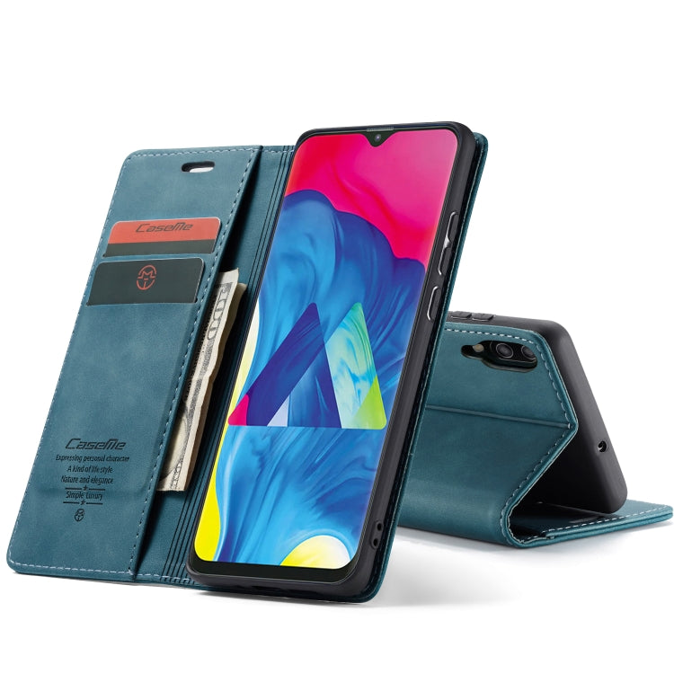 CaseMe-013 Multifunctional Horizontal Flip Leather Case with Card Slot & Holder for Galaxy M10(Blue)