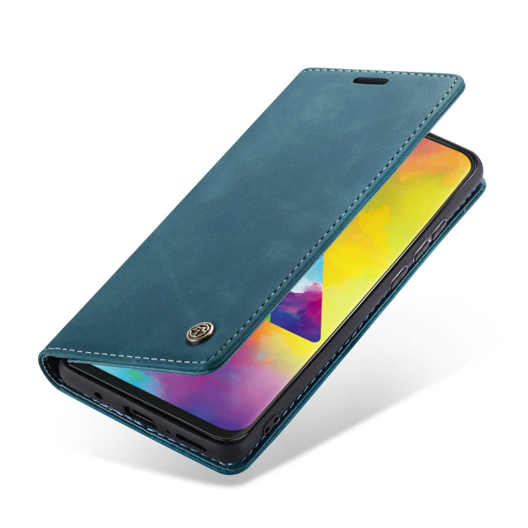 CaseMe-013 Multifunctional Horizontal Flip Leather Case with Card Slot & Holder for Galaxy M20(Blue)