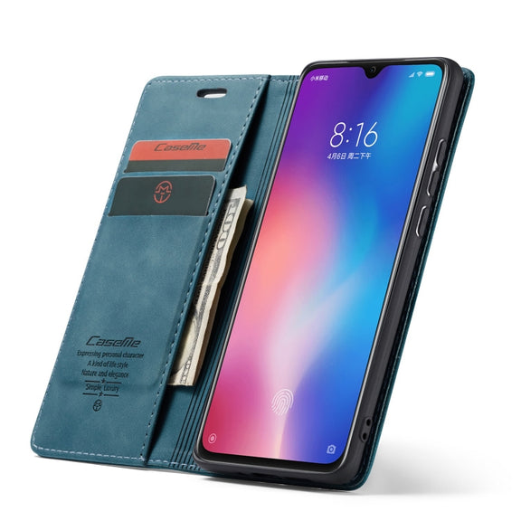 CaseMe-013 Multifunctional Horizontal Flip Leather Case with Card Slot & Holder for Xiaomi 9(Blue)