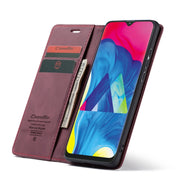 CaseMe-013 Multifunctional Horizontal Flip Leather Case with Card Slot & Holder for Galaxy M10(Wine Red)