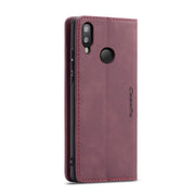 CaseMe-013 Multifunctional Horizontal Flip Leather Case with Card Slot & Holder for Galaxy M20(Wine Red)