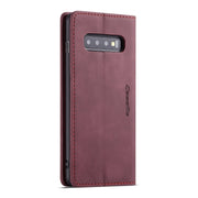 CaseMe-013 Multifunctional Horizontal Flip Leather Case with Card Slot & Holder for Galaxy S10 5G(Wine Red)