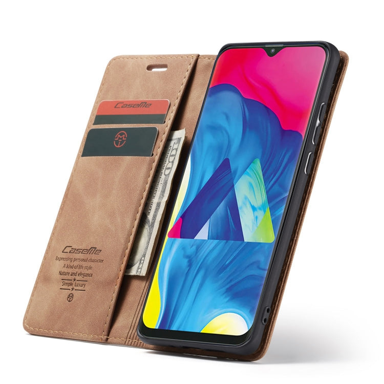 CaseMe-013 Multifunctional Horizontal Flip Leather Case with Card Slot & Holder for Galaxy M10 / A10 (Brown)