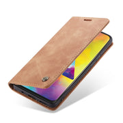 CaseMe-013 Multifunctional Horizontal Flip Leather Case with Card Slot & Holder for Galaxy M20(Brown)