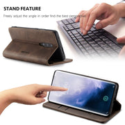 CaseMe-013 Multi-functional Retro Frosted Horizontal Flip Leather Case with Card Slot & Holder & Wallet For OnePlus 7 Pro(Coffee)