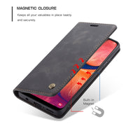 CaseMe-013 Multi-functional Retro Frosted Horizontal Flip Leather Case with Card Slot & Holder & Wallet For Galaxy A20e(Black)