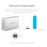 ORICO Honeycomb Series WS400C3 SATA 3.5 inch USB-C / Type-C 4 Bays Aluminum Alloy HDD / SSD Enclosure, The Maximum Support Capacity: 40TB