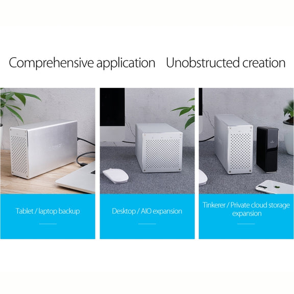 ORICO Honeycomb Series WS500RC3 SATA 3.5 inch USB-C / Type-C 5 Bays Aluminum Alloy HDD / SSD Enclosure with Raid, The Maximum Support Capacity: 50TB