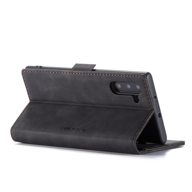 CaseMe-013 Multifunctional Horizontal Flip Leather Case with Card Slot & Holder for Galaxy Note 10(Black)