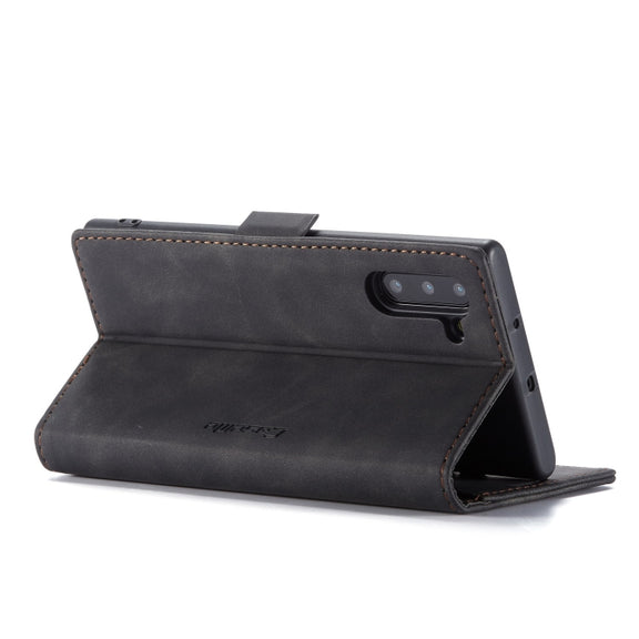 CaseMe-013 Multifunctional Horizontal Flip Leather Case with Card Slot & Holder for Galaxy Note 10(Black)