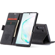 CaseMe-013 Multifunctional Horizontal Flip Leather Case with Card Slot & Holder for Galaxy Note 10(Black)