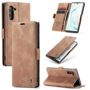 CaseMe-013 Multifunctional Horizontal Flip Leather Case with Card Slot & Holder for Galaxy Note 10(Brown)