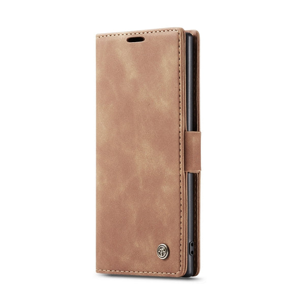 CaseMe-013 Multifunctional Horizontal Flip Leather Case with Card Slot & Holder for Galaxy Note 10(Brown)