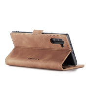 CaseMe-013 Multifunctional Horizontal Flip Leather Case with Card Slot & Holder for Galaxy Note 10(Brown)