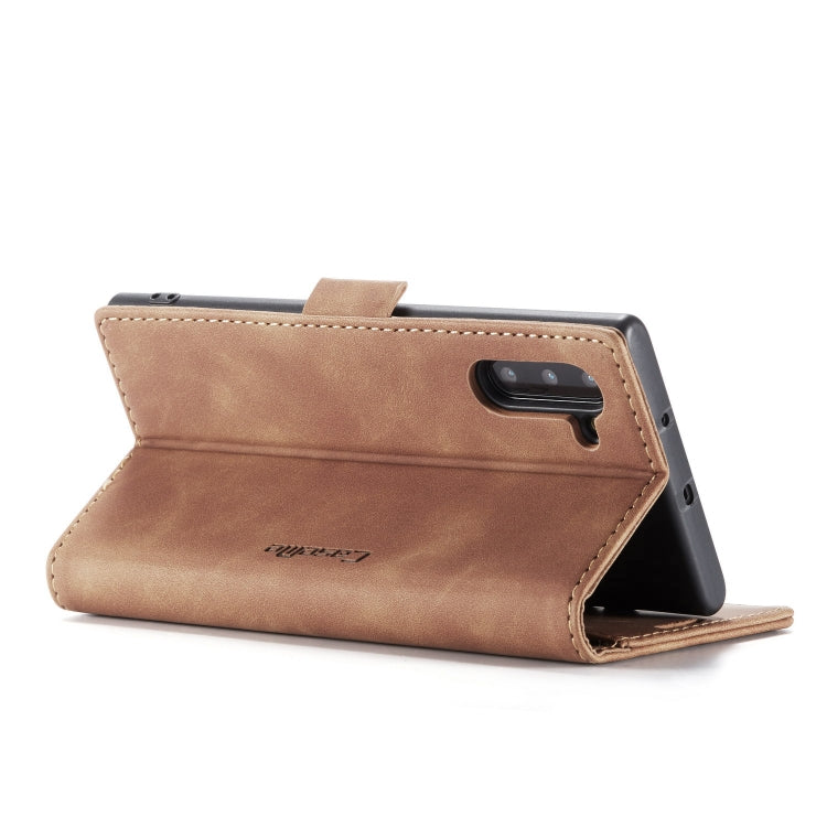CaseMe-013 Multifunctional Horizontal Flip Leather Case with Card Slot & Holder for Galaxy Note 10(Brown)