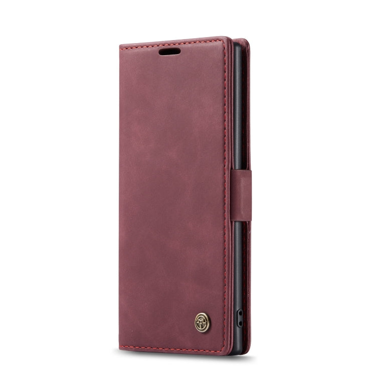 CaseMe-013 Multifunctional Horizontal Flip Leather Case with Card Slot & Holder for Galaxy Note 10(Red Wine)