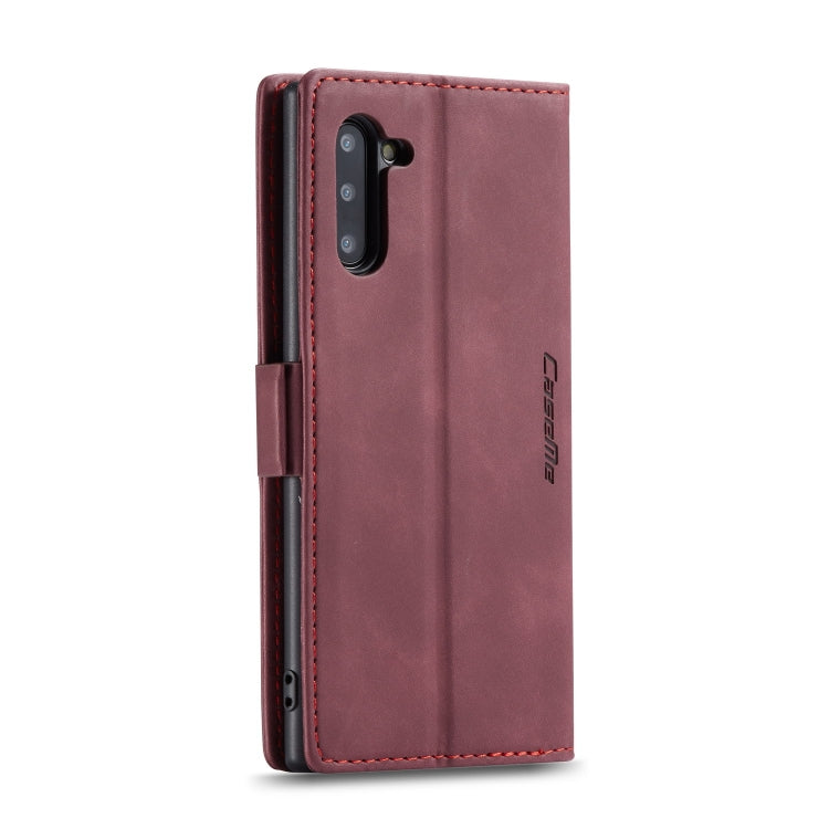 CaseMe-013 Multifunctional Horizontal Flip Leather Case with Card Slot & Holder for Galaxy Note 10(Red Wine)