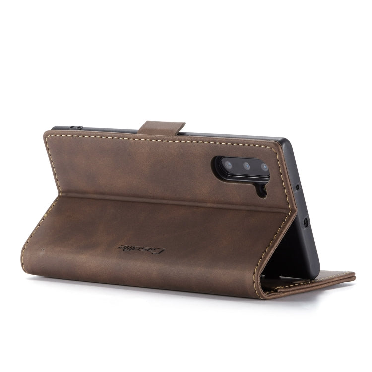 CaseMe-013 Multifunctional Horizontal Flip Leather Case with Card Slot & Holder for Galaxy Note 10(Coffee)