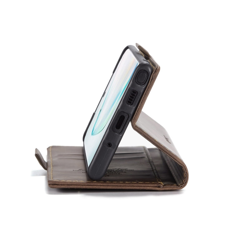 CaseMe-013 Multifunctional Horizontal Flip Leather Case with Card Slot & Holder for Galaxy Note 10(Coffee)