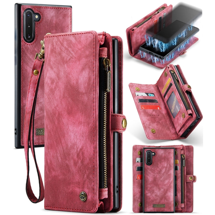 For Samsung Galaxy Note10 CaseMe-008 Detachable Multifunctional Flip Leather Phone Case(Red)