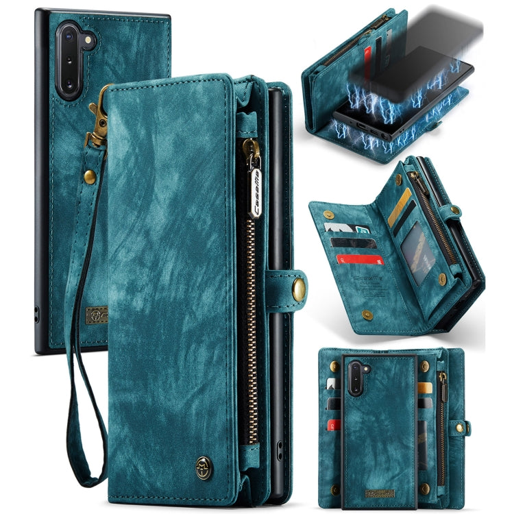For Samsung Galaxy Note10 CaseMe-008 Detachable Multifunctional Flip Leather Phone Case(Blue)