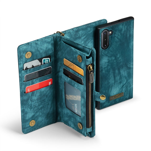 For Samsung Galaxy Note10 CaseMe-008 Detachable Multifunctional Flip Leather Phone Case(Blue)