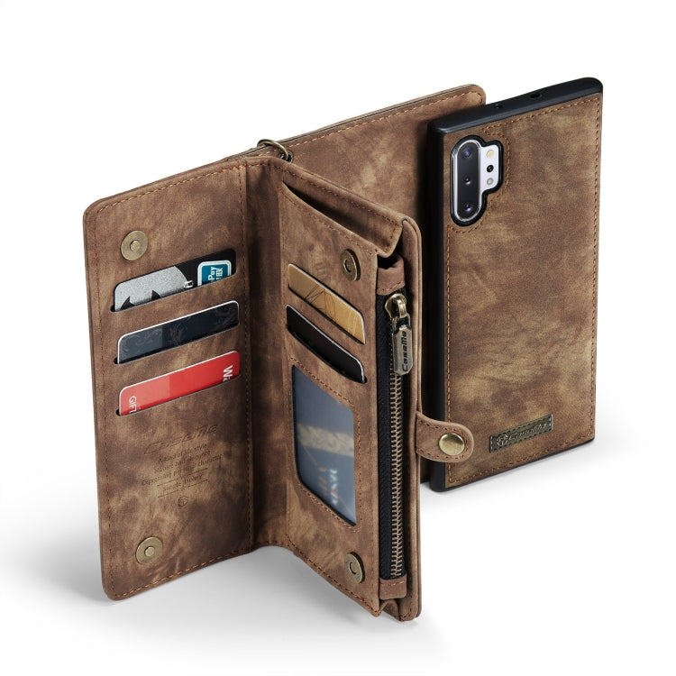For Samsung Galaxy Note10+ CaseMe-008 Detachable Multifunctional Flip Leather Phone Case(Brown)