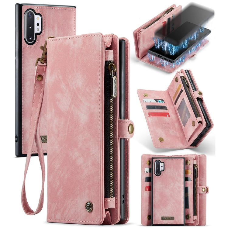 For Samsung Galaxy Note10+ CaseMe-008 Detachable Multifunctional Flip Leather Phone Case(Pink)