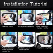 For Mazda2 Car PET Rearview Mirror Protective Window Clear Anti-fog Water-resistant Rain Shield Film