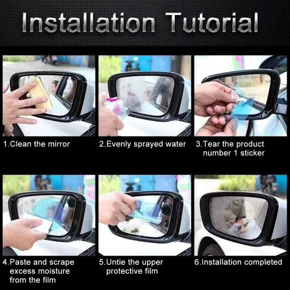 For BAOJUN 360 Car PET Rearview Mirror Protective Window Clear Anti-fog Water-resistant Rain Shield Film