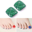 2 PCS Crystal Fake Nail Art Tips Rhinestone Full Cover Toenails Decals Stickers(NO:18) - Nail Stickers by PMC Jewellery | Online Shopping South Africa | PMC Jewellery | Buy Now Pay Later Mobicred
